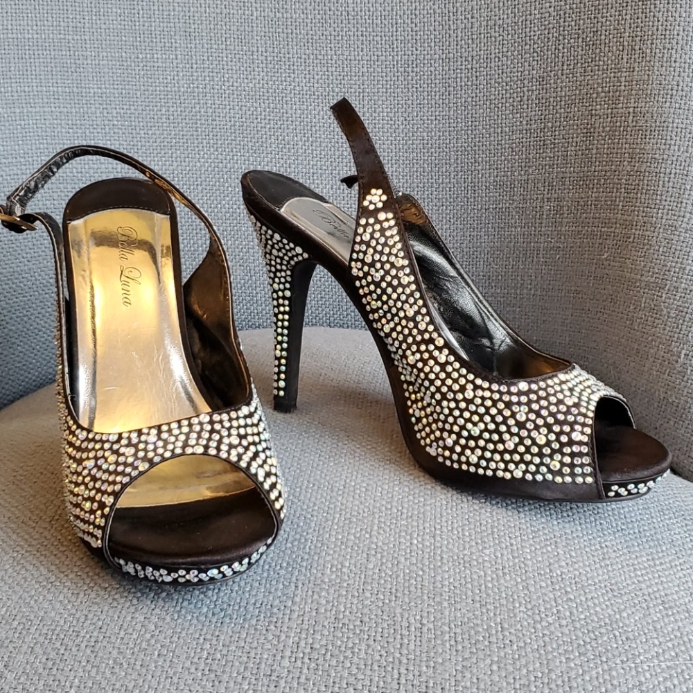 Bella Luna Rhinestone Slingbacks